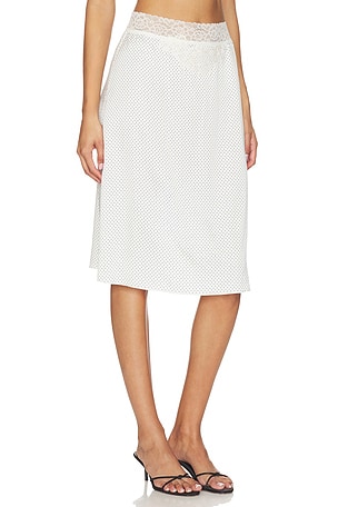 Frankies Bikenis JUPE LAURA SILK MIDI en Blanc