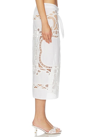 Frankies Bikinis Monaco Cotton Sarong in White. Size M/L. Also