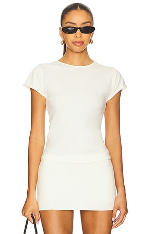 Baylee Cloud Knit Tee in Soft Vanilla Frankies Bikinis