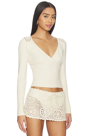 Frankies Bikenis CHEMISE ARLO CLOUD KNIT LONG SLEEVE en Ivoire