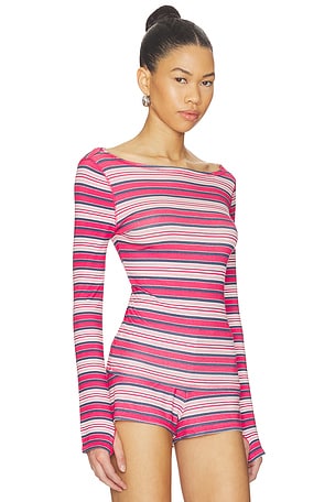 Frankies Bikinis X JENNIE Sophie Lightweight Jersey Long Sleeve Top in Red