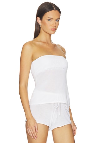 Frankies Bikenis Margot Knit Tube Top en Blanc