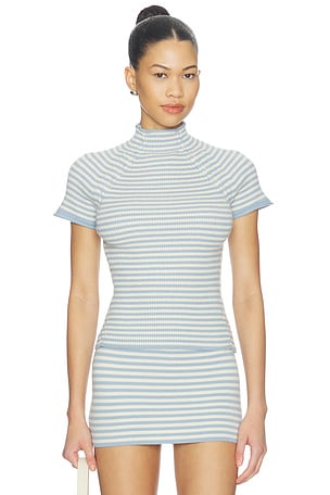 Harmony Cloud Knit Mock Neck Tee Frankies Bikinis