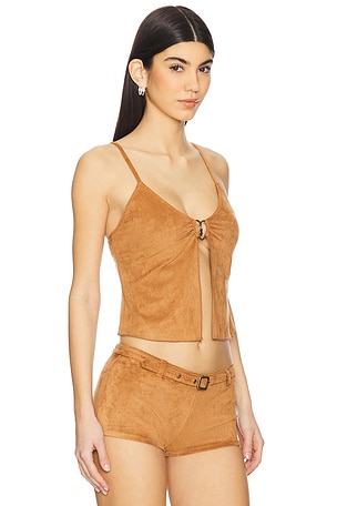 Frankies Bikinis X Bella Hadid Lucy Top in Tan