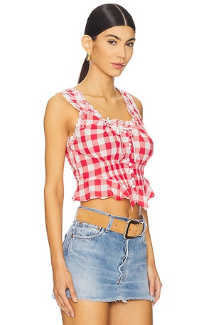 Frankies Bikinis X Bella Hadid Fleetwood Top in Red