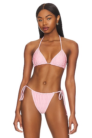 Nookie X REVOLVE Demi Cup Bikini Top in Pink Lurex