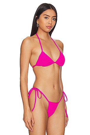 Frankies Bikinis Naia Top in Fuchsia