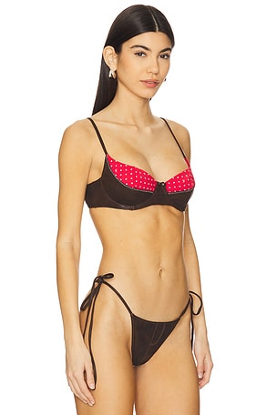 Frankies Bikinis x Bella Hadid Montana Bikini Top in Brown,Red