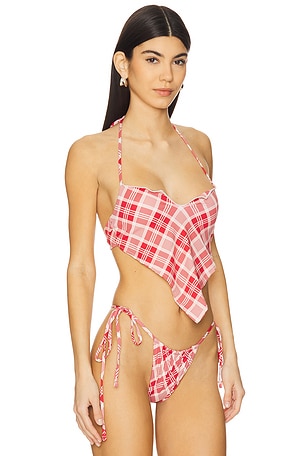 Frankies Bikinis x Bella Hadid Springtime Bikini Top in Red