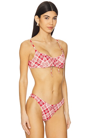 Frankies Bikinis x Bella Hadid Cola Bikini Top in Red