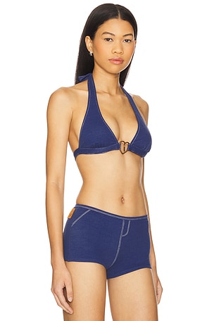 Frankies Bikinis x Bella Hadid Frank Bikini Top in Blue