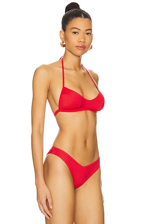 Frankies Bikinis Micah Bikini Top in Red
