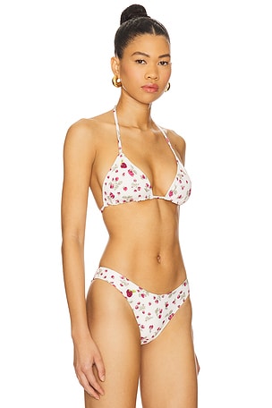 Frankies Bikinis Nick Beaded Bikini Top in Ivory