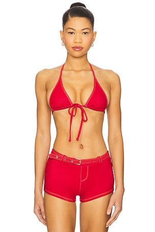 Paradise Denim Bikini Top Frankies Bikinis