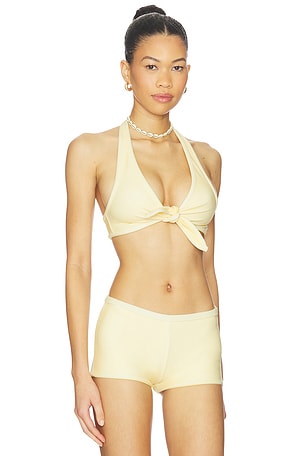 Frankies Bikinis Jayne Terry Top in Lemon