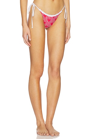 Frankies Bikinis Mackenzie Ruffle Bottom in Red