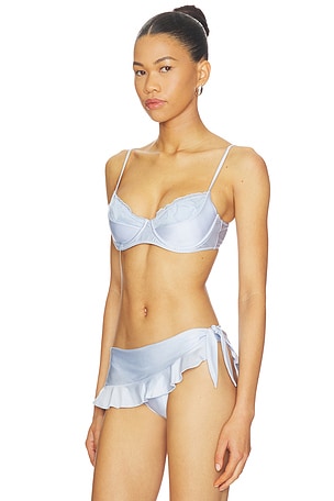Frankies Bikinis Austin Satin Top in Baby Blue