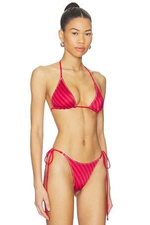 Frankies Bikinis X JENNIE Nick Satin Top in Red