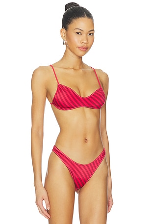 Frankies Bikinis X Jennie Magnolia Satin Top in Red