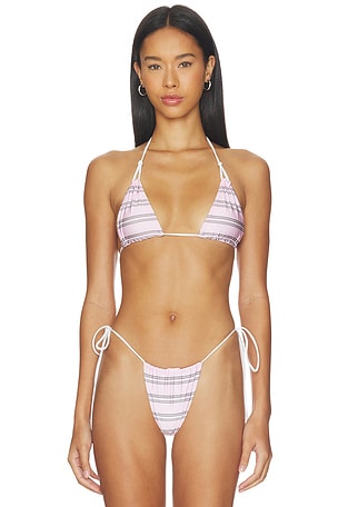 Ari Reversible Satin Bikini Top Frankies Bikinis