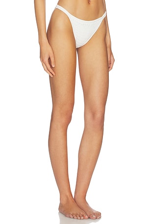 Frankies Bikinis X Paige Lorenze Tide Knit Bikini Bottom in White