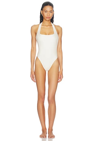 Frankies Bikinis X Paige Lorenze Tommy Satin One Piece in Baby Blue