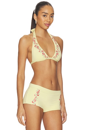 Frankies Bikinis Frank Bikini Top in Yellow