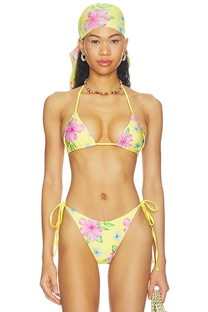 Nick Beaded Satin Bikini Top Frankies Bikinis