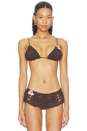 X Devon Lee Carlson Elena Crochet Bikini Top Frankies Bikinis