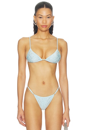 X Devon Carlson Elena Sequin Bikini Top Frankies Bikinis