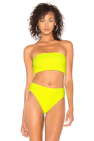 yellow tube top bikini