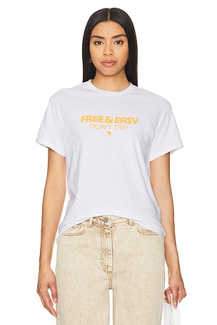 Free & Easy Golden Light Tee in White