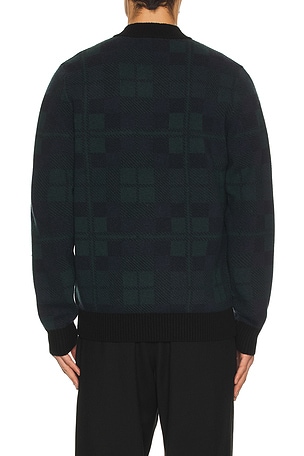 Fred Perry Black Watch Tartan Jumper in Navy