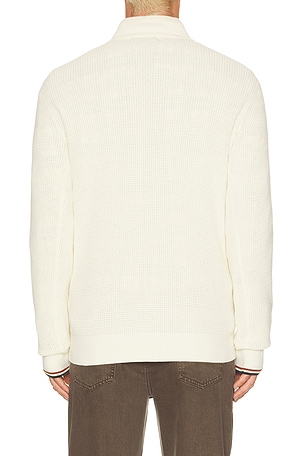 Fred Perry Waffle Stitch Half Zip Jumper in Cream