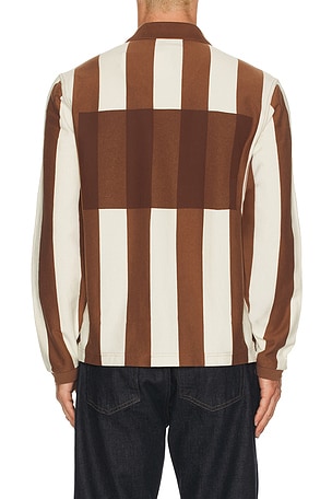 Fred Perry x Craig Green Heavy Weight Long Sleeve Polo Shirt in Brown