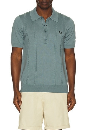 Cable Knitted Polo Shirt Fred Perry