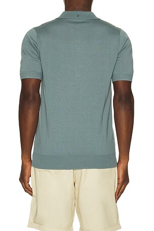 Fred Perry Cable Knitted Polo Shirt in Slate