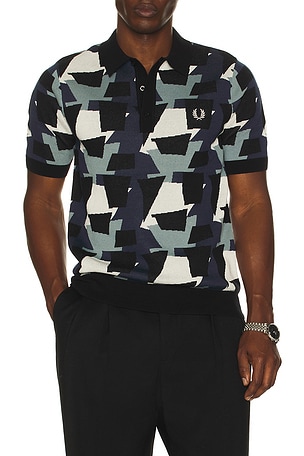 Fragment Jacquard Knit Polo Shirt Fred Perry