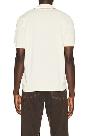 Fred Perry Tonic Waffle Knitted Polo in Cream