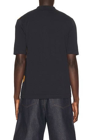 Fred Perry Argyle Button Knitted Shirt in Blue