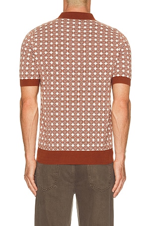Fred Perry Floral Jacquard Polo in Red