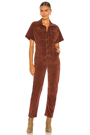 Free factory people Marci Cord One Piece in Gingerbread corduroy button jumpsuit large