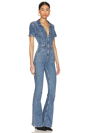 Free People x We The Free Jayde Flare Jumpsuit in Blue