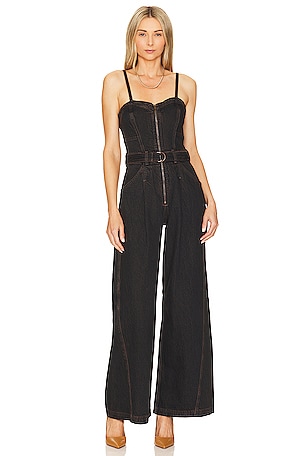 Free People X FP Movement Hot Shot Onesie in Washed Black