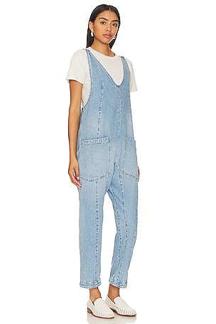 Free People x We The Free High Roller Jumpsuit in Denim-Light