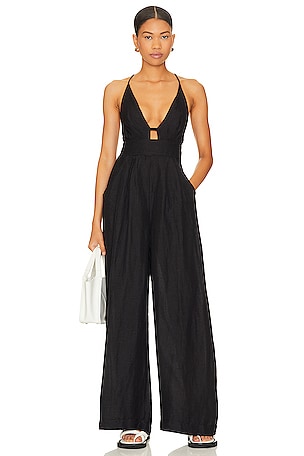 Free People x We The Free Jayde Flare Jumpsuit in Black Mamba