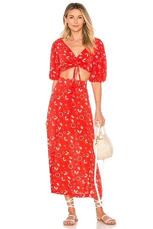 Free people orange floral dress best sale