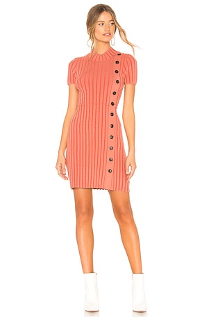 Free People Lottie Rib Dress in Coral | REVOLVE