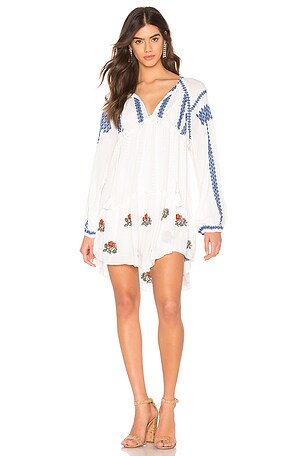 Wild Horses Embroidered Mini Dress