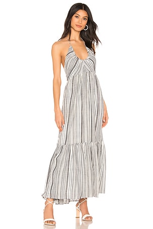 long dress with halter neck Princess Polly Women's Mordecai Tie Back Satin Maxi Dress - Red